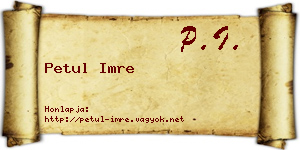 Petul Imre névjegykártya